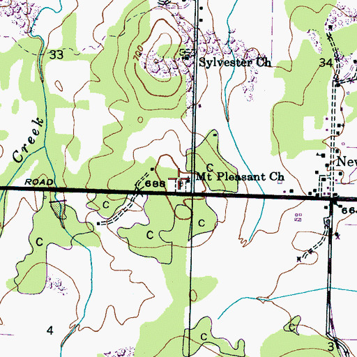 Topographic Map of Mount Pleasant Cemetery, AL