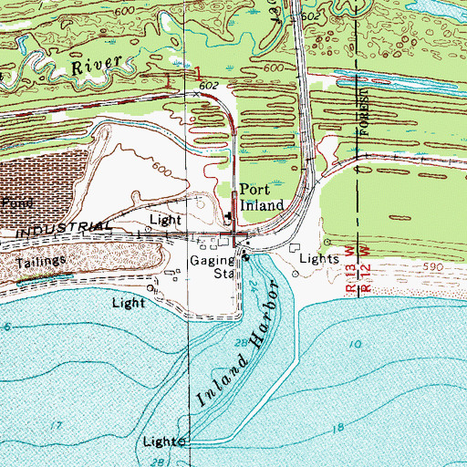 Topographic Map of Port Inland, MI