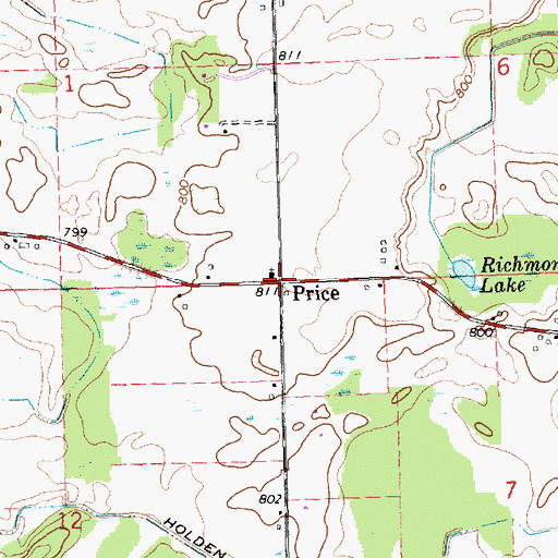 Topographic Map of Price, MI