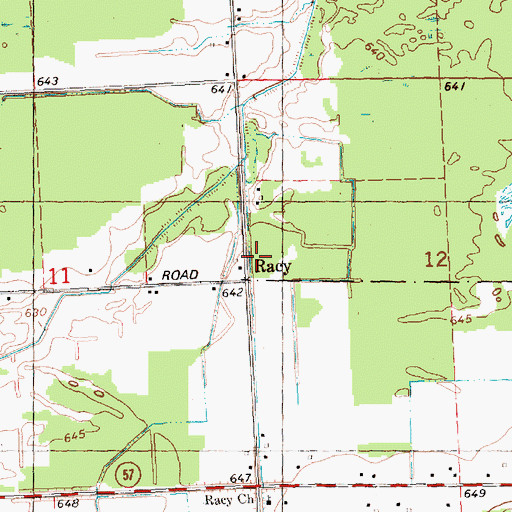 Topographic Map of Racy, MI