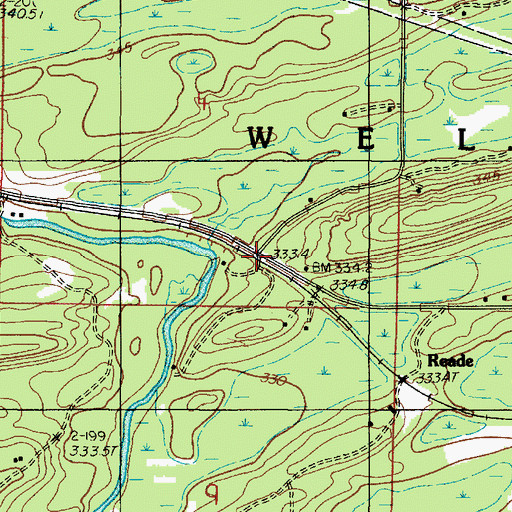 Topographic Map of Reade, MI