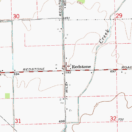 Topographic Map of Redstone, MI