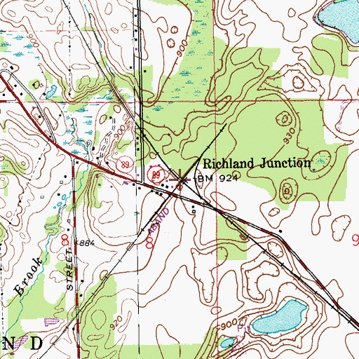 Topographic Map of Richland Junction, MI