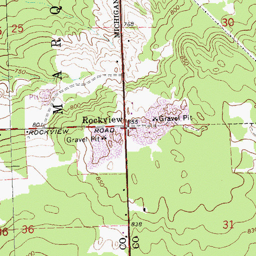 Topographic Map of Rockview, MI