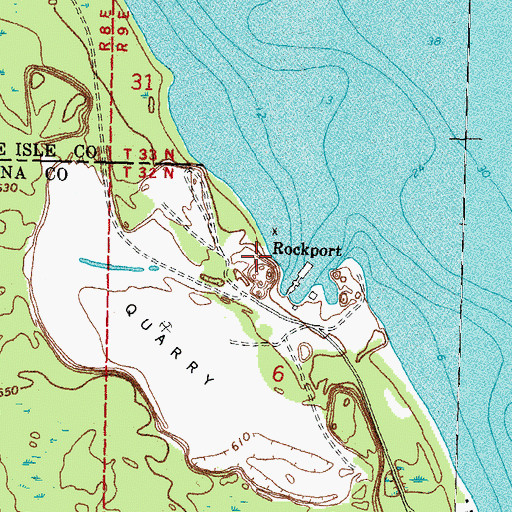 Topographic Map of Rockport, MI