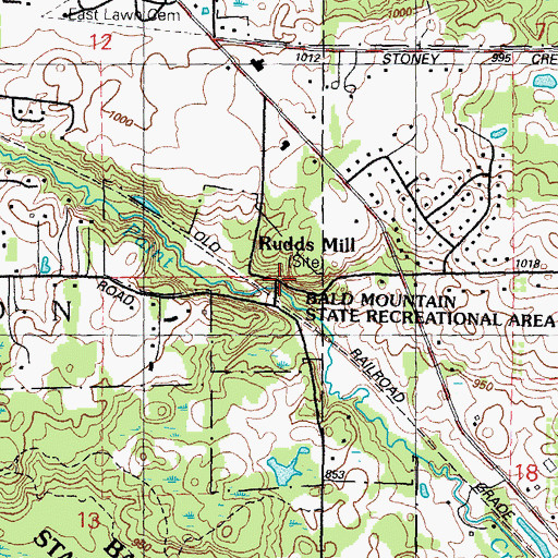Topographic Map of Rudds Mill, MI