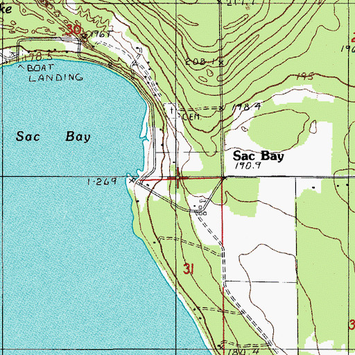 Topographic Map of Sac Bay, MI