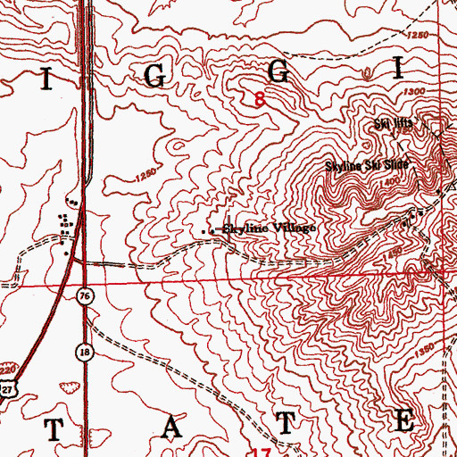 Topographic Map of Skyline Village, MI