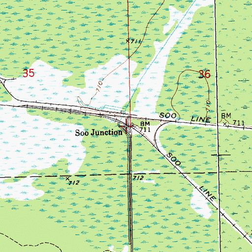 Topographic Map of Soo Junction, MI