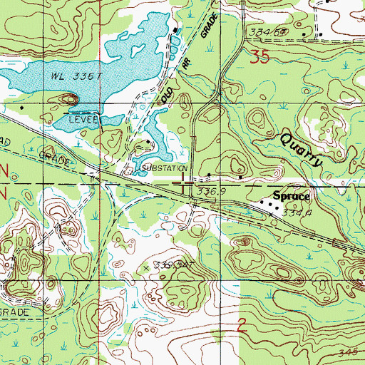 Topographic Map of Spruce, MI
