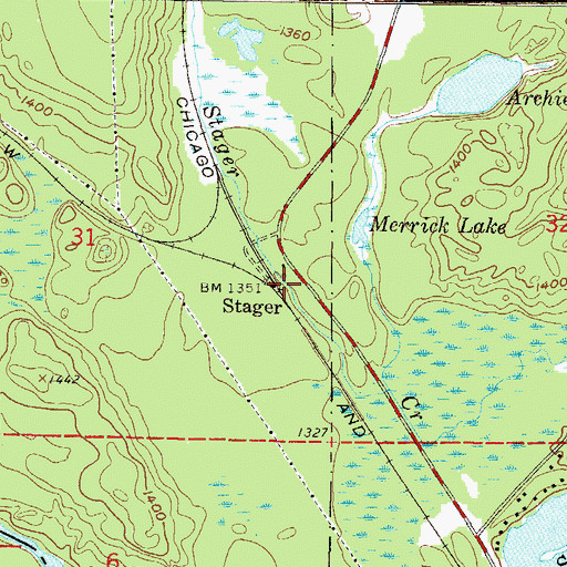 Topographic Map of Stager, MI