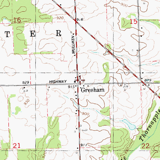Topographic Map of Stalls Corner, MI