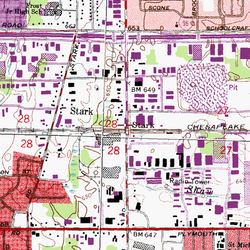 Topographic Map of Stark, MI