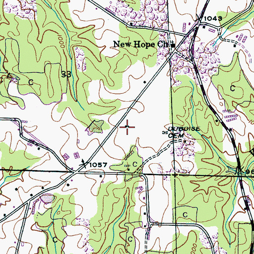 Topographic Map of Pleasant Hill Church, AL