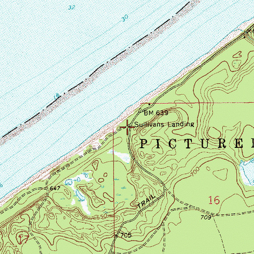 Topographic Map of Sullivans Landing, MI