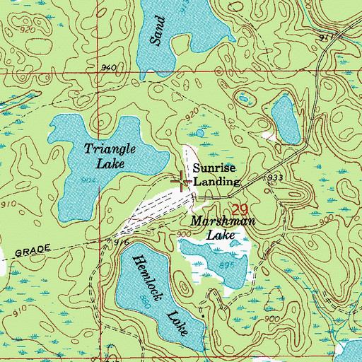Topographic Map of Sunrise Landing, MI