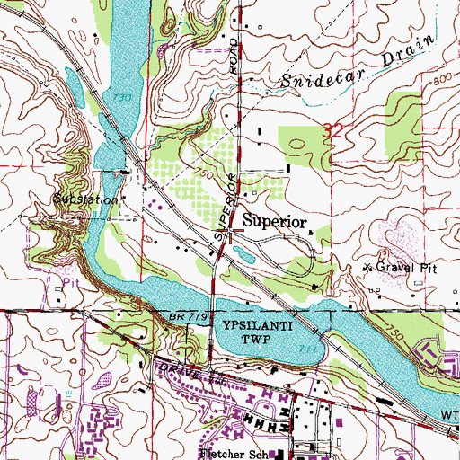 Topographic Map of Superior, MI