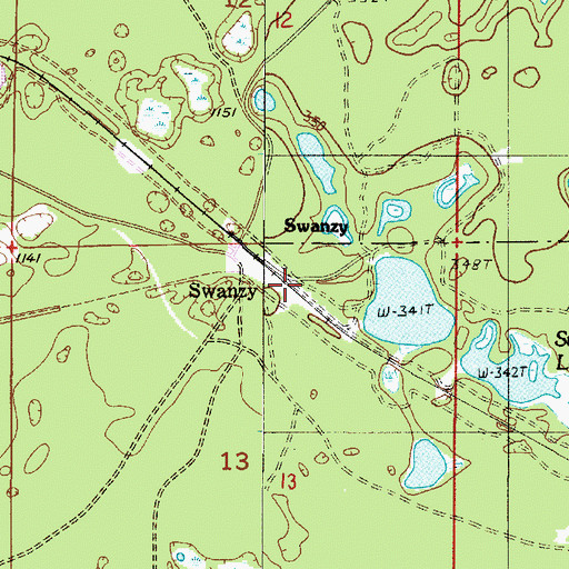 Topographic Map of Swanzy, MI