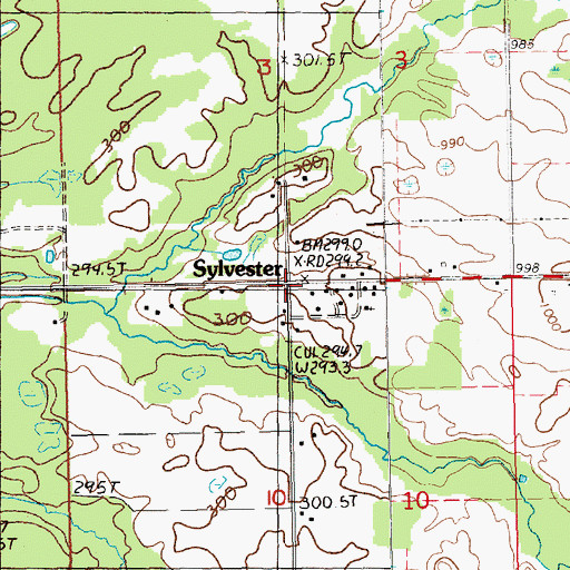 Topographic Map of Sylvester, MI