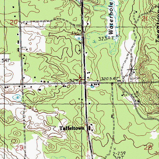 Topographic Map of Taffeltown, MI