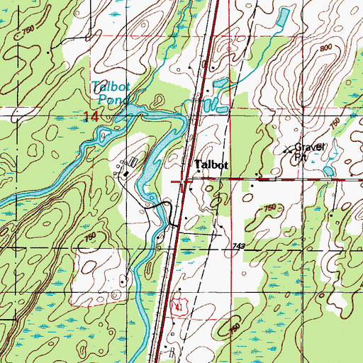 Topographic Map of Talbot, MI