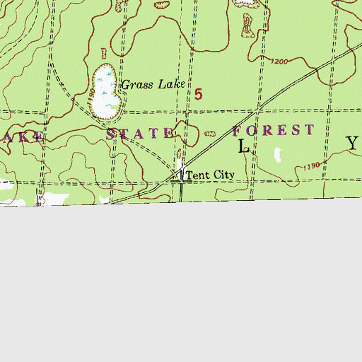 Topographic Map of Tent City, MI