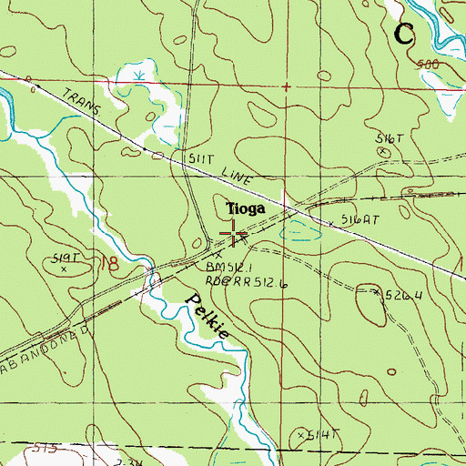 Topographic Map of Tioga, MI