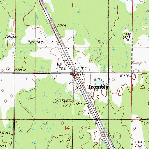 Topographic Map of Trombly, MI