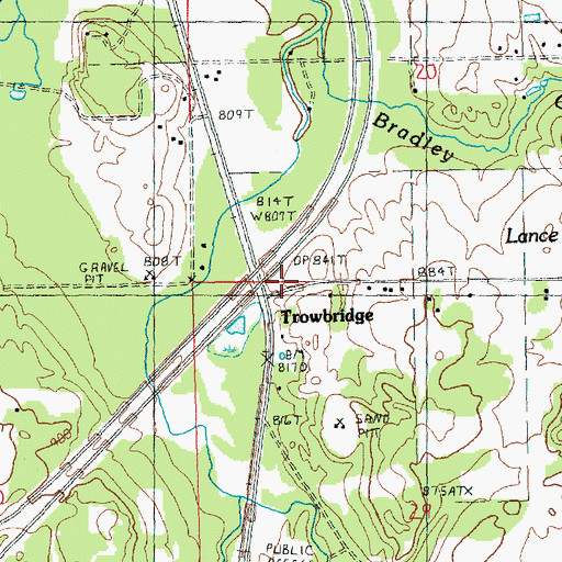 Topographic Map of Trowbridge, MI