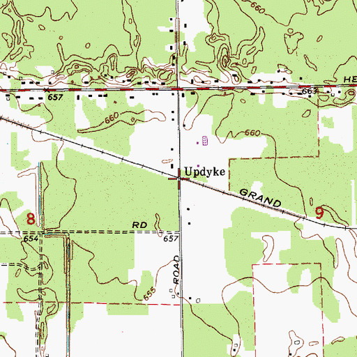 Topographic Map of Updyke, MI