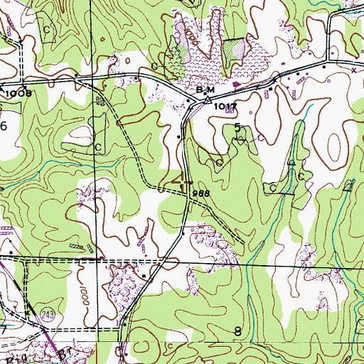 Topographic Map of Trapp School (historical), AL