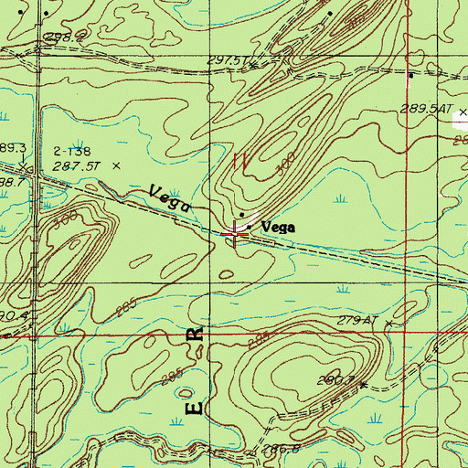 Topographic Map of Vega, MI