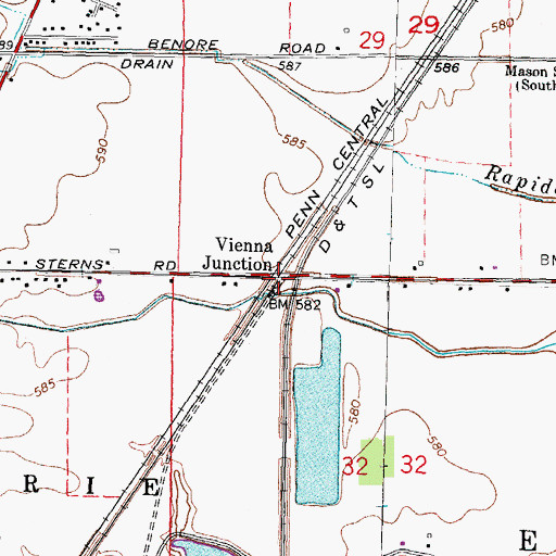 Topographic Map of Vienna Junction, MI