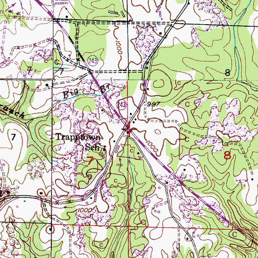 Topographic Map of Trapptown, AL