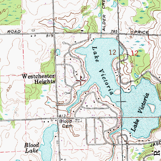Topographic Map of Westchester Heights, MI