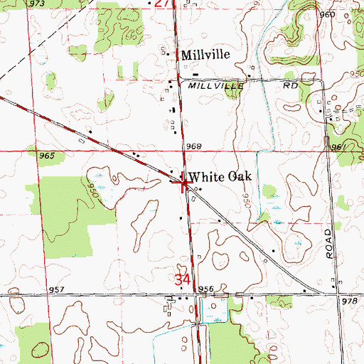 Topographic Map of White Oak, MI