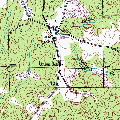 Topographic Map of Union Church, AL