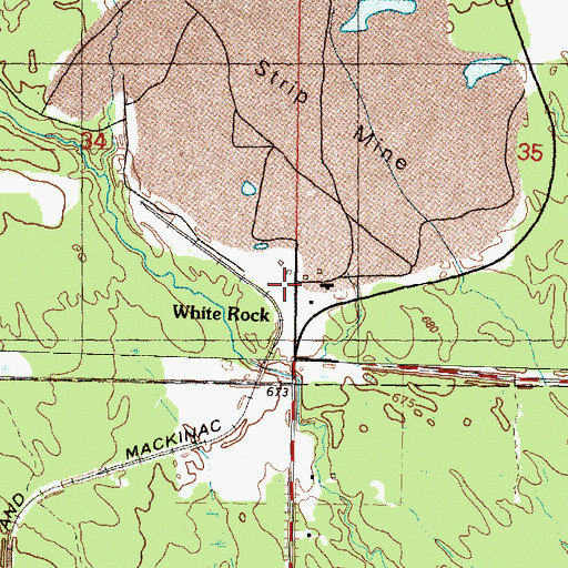 Topographic Map of White Rock, MI