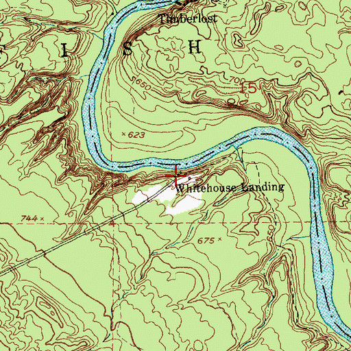 Topographic Map of Whitehouse Landing, MI