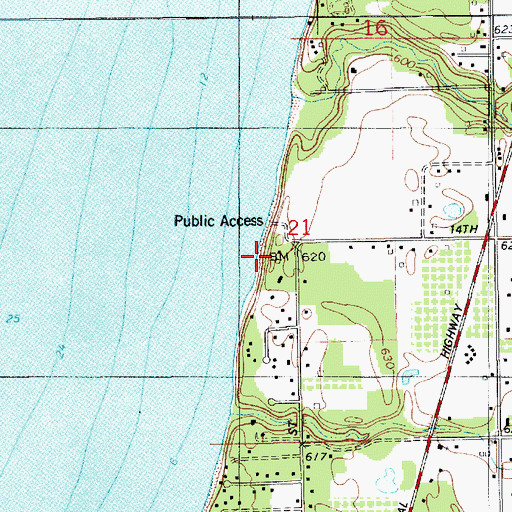 Topographic Map of Wildwood, MI