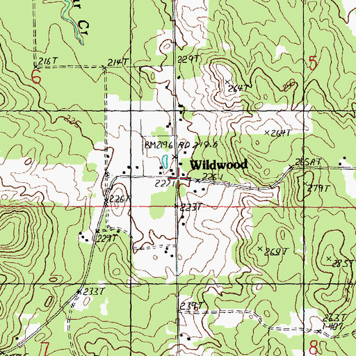 Topographic Map of Wildwood, MI
