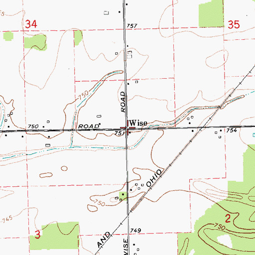 Topographic Map of Wise, MI