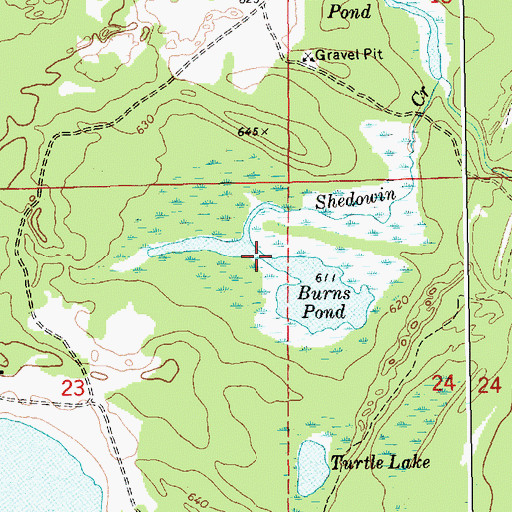 Topographic Map of Barns Pond, MI