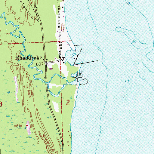 Topographic Map of Shelldrake River, MI