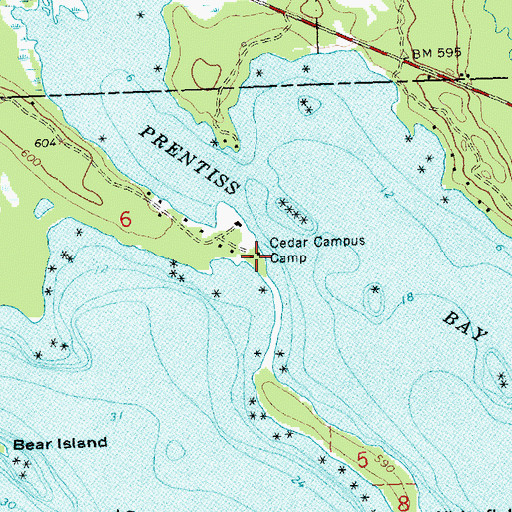 Topographic Map of Cedar Campus Camp, MI