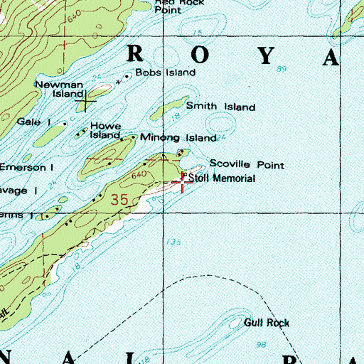 Topographic Map of Daybeacon Stoll Memorial, MI