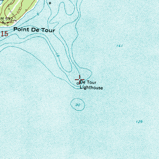 Topographic Map of De Tour Lighthouse, MI