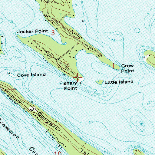 Topographic Map of Fishery Island Point, MI