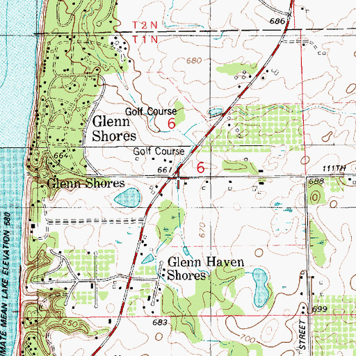 Topographic Map of Glenn Stores, MI