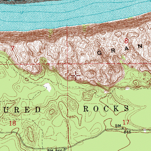 Topographic Map of Grand Sable Dunes, MI